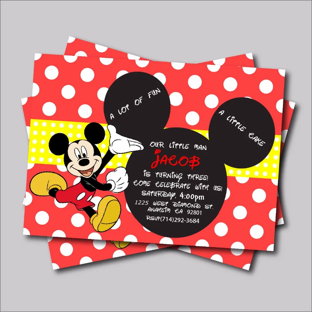 Invitaciones De Cumpleaños De Mickey Mouse - Compra lotes ...