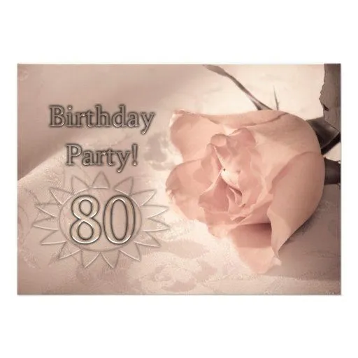 Invitación de la fiesta de cumpleaños 80 años de Zazzle.