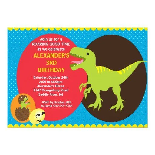 Invitaciones Cumpleaños Del Dinosaurio | Invitaciones Cumpleaños ...