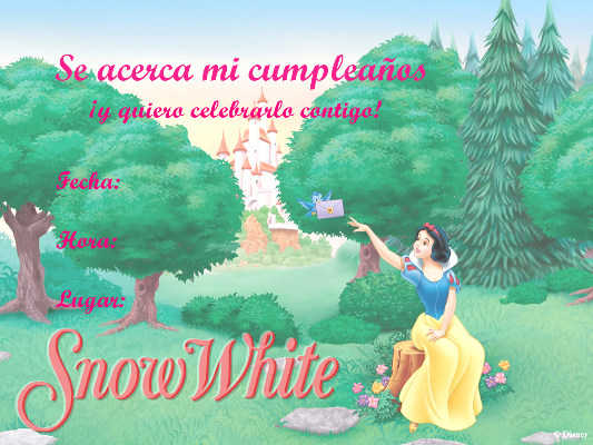 Invitaciones para imprimir de Blancanieves | Fiesta101 Invitaciones para imprimir de Blancanieves | Fiesta101