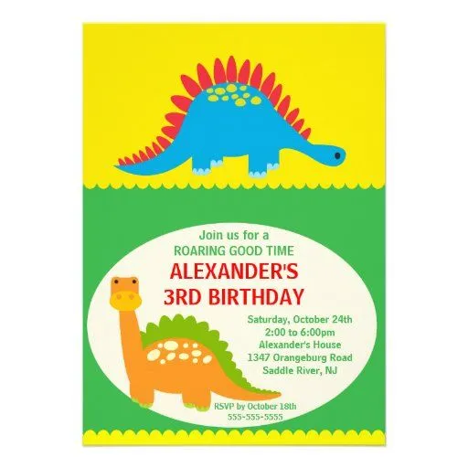 Invitaciónes de dinosaurios para cumpleaños - Imagui