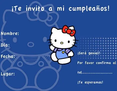 Tarjetas de cumpleaños para imprimir gratis de Hello Kitty - Imagui