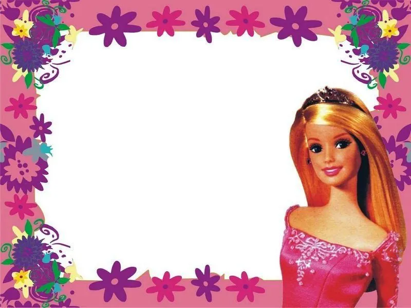Invitaciones o Marcos para Fotos de Barbie para Imprimir Gratis ...