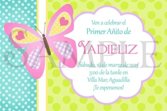 Cumpleaños de niñas tarjetas de invitaciónes de mariposa - Imagui