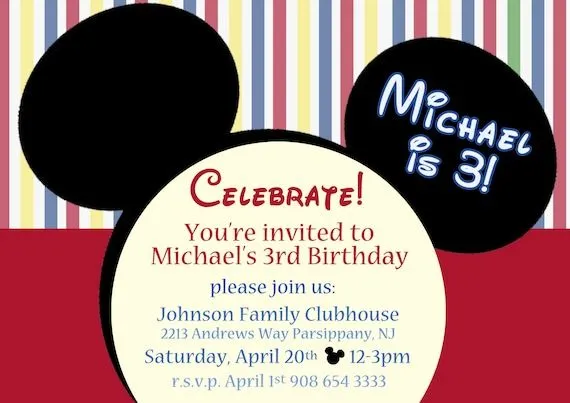 Invitaciones de Mickey Mouse Clubhouse cumpleaños por CMLDesigns