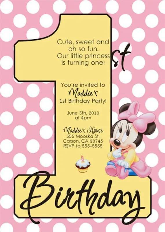 Invitaciónes Minnie Mouse baby - Imagui