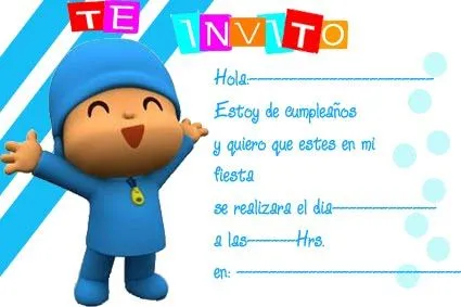 Tarjeta de cumpleaños para imprimir de Pocoyo - Imagui