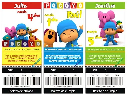 Tarjeta de invitación para cumpleaños de Pocoyo - Imagui