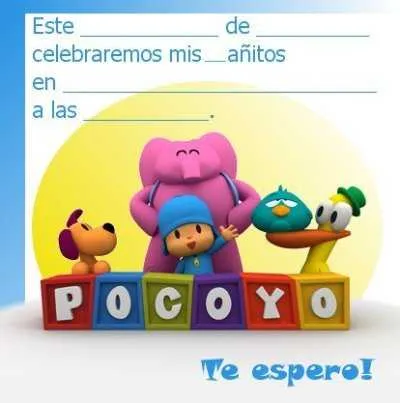 Invitaciones de Pocoyó para imprimir | Fiesta101