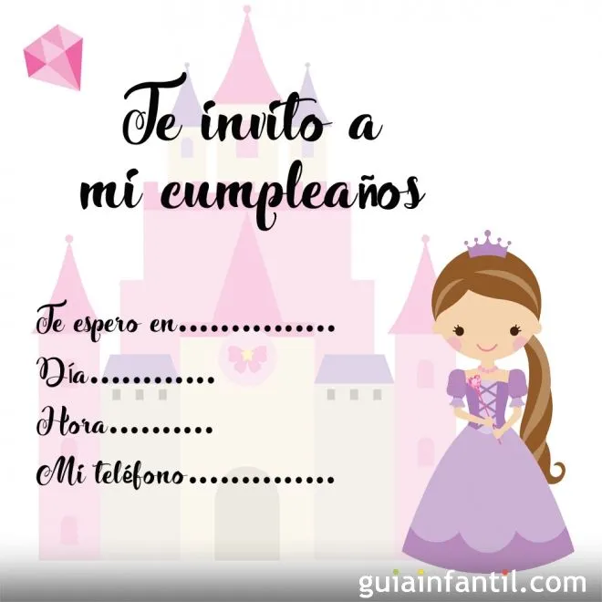 Invitaciones con princesas para fiestas de cumpleaños infantiles ...