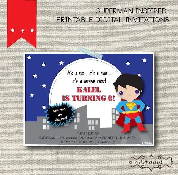 Invitaciones de Superman para imprimir - Imagui