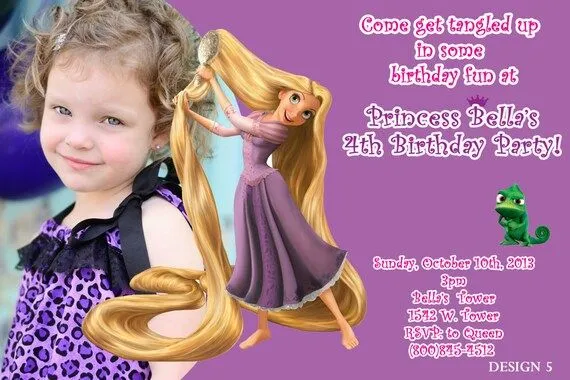 Tarjetas de invitación de la princesa Rapunzel gratis - Imagui