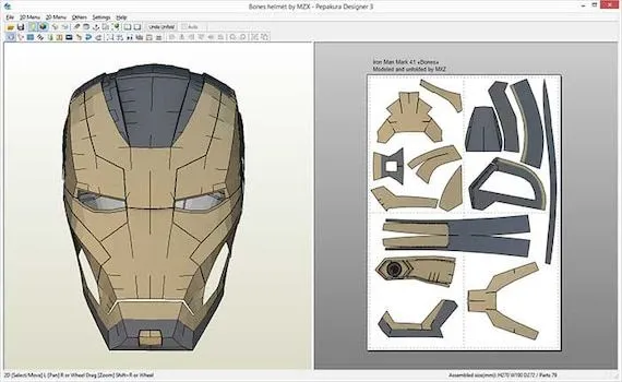 Iron Man Mark 41 Bones helmet Pepakura file por MaxCrft en Etsy