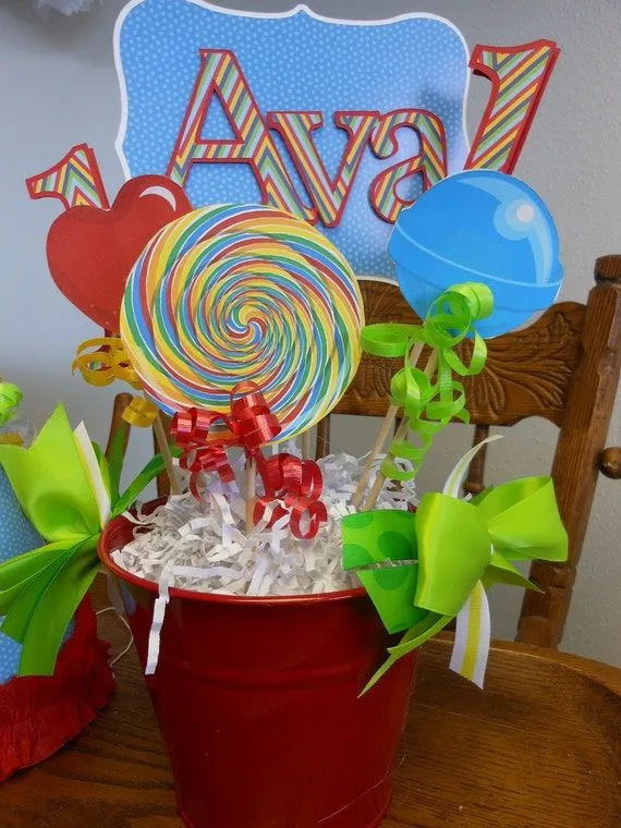 Items similar to Candy Land cumpleaños centro de mesa-niño o niña ...