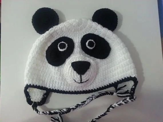 Gorros al crochet de oso panda - Imagui