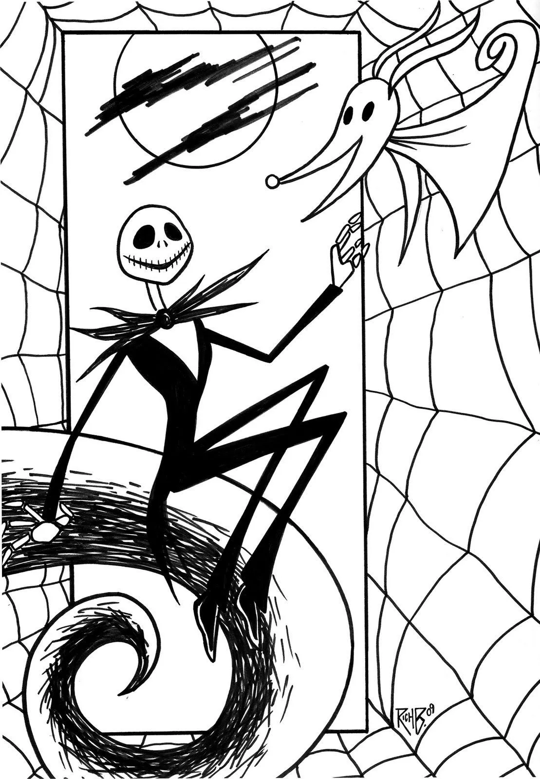 Jack nightmare before christmas, Christmas coloring pages, Halloween  coloring pages