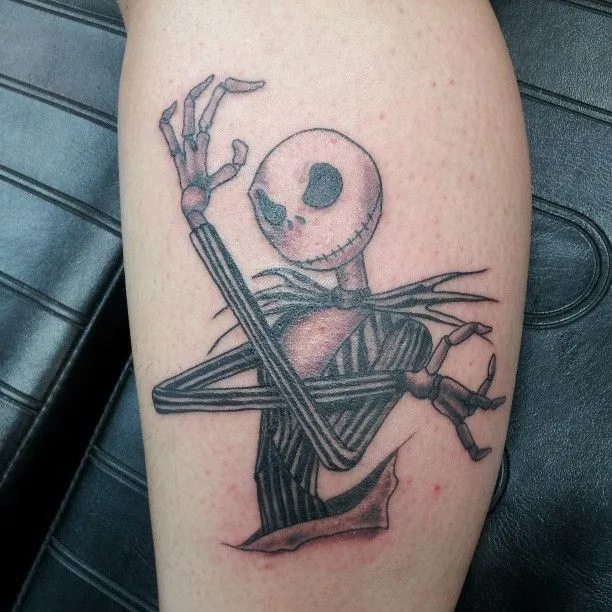 Jack Skeleton Flipping the Arm Tattoo | Tattoos | Pinterest