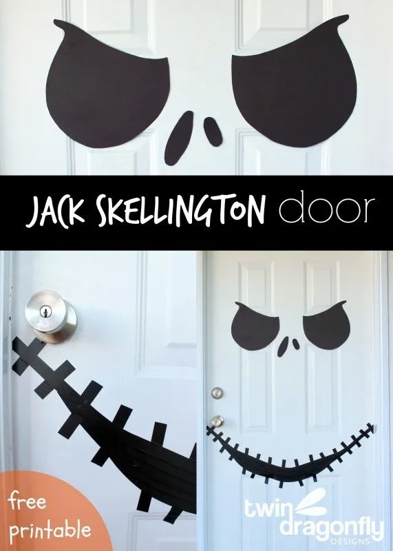 Jack Skellington Door with Free Printable » Dragonfly Designs