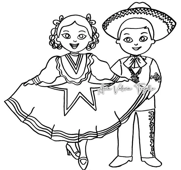 Jalisco | Trajes tipicos de mexico, Pegatinas bonitas, Dibujos para colorear  faciles