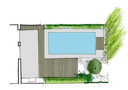 Jardín de diseño con adaptación de piscina de obra | La Habitación ...