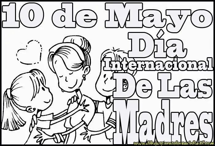 Jardin Escolar: 10 de mayo 'Día de las madres' - Dibujos para colorear