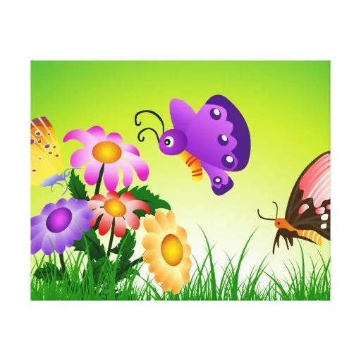 Jardin con flores y mariposas animado - Imagui