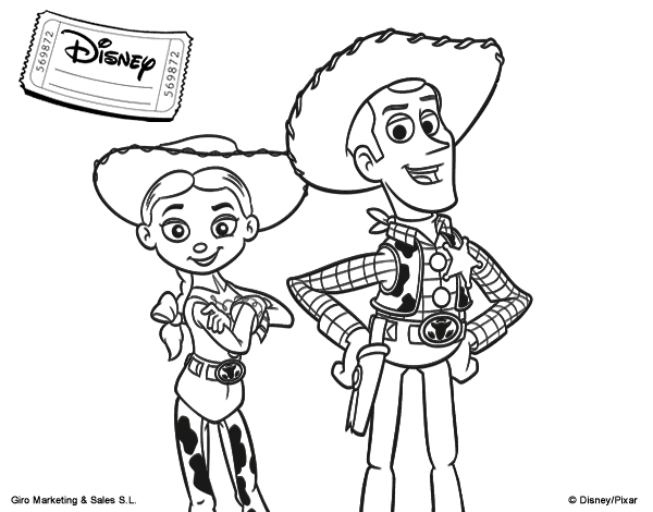 Jessie and Woody coloring page - Coloringcrew.com