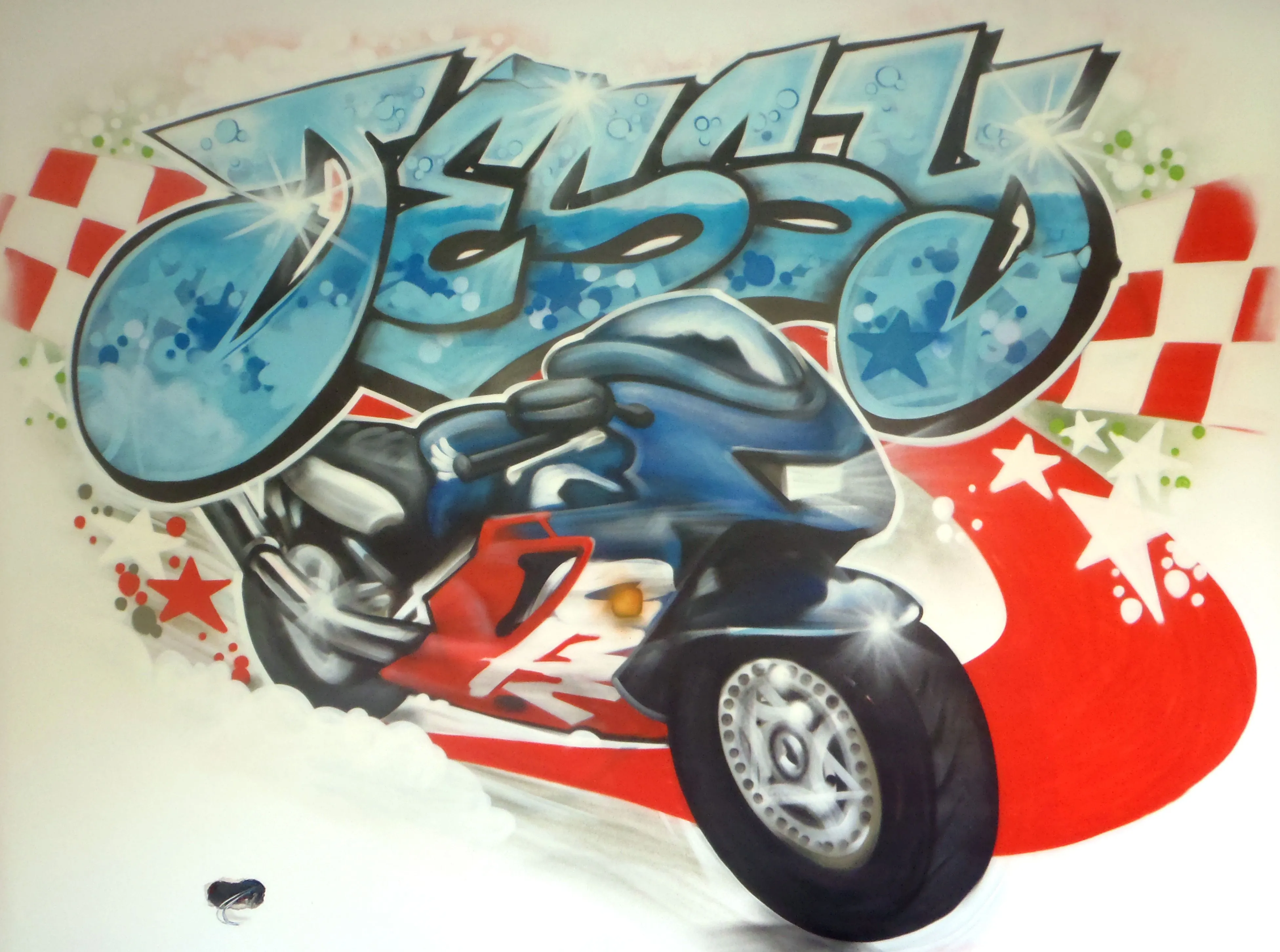 Jessy Honda motor graffiti | Muurschilderingen / Graffiti