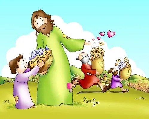 Jesús tomó los panes, dijo la acción de gracias y los repartió (Jn ...