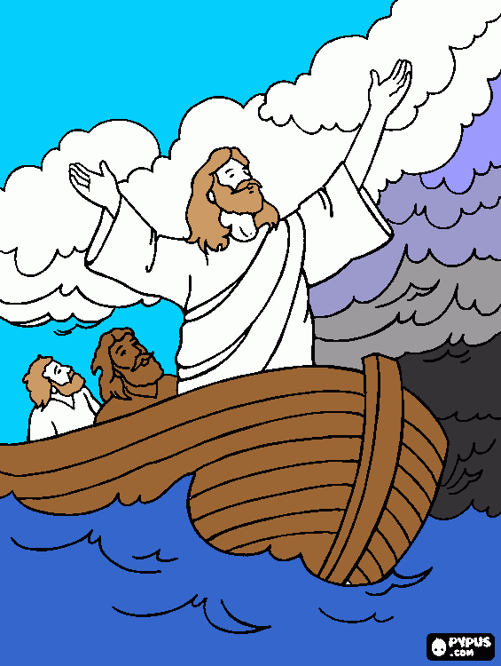 Jesus calma la tempestad para niños - Imagui