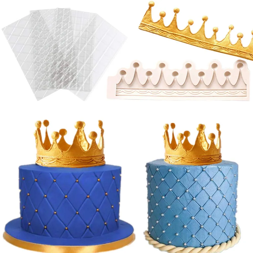 JeVenis 5 moldes de corona de príncipe para decoración de tartas de corona  de fondant, molde