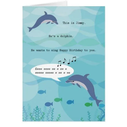 Jimmy la tarjeta de cumpleaños del delfín | Zazzle