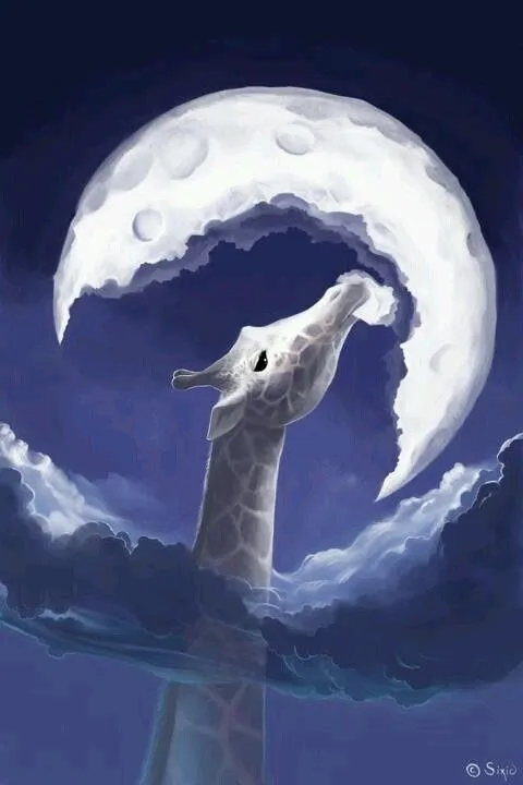Jirafas en la luna | Dibujitos lindos!!!! | Pinterest