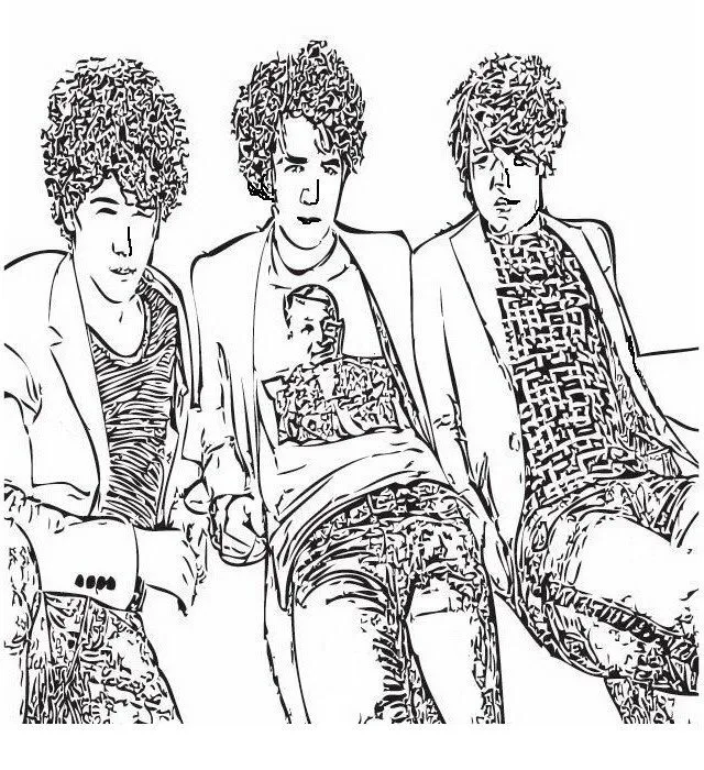 Jonas Brothers para colorear y pintar - Dibujo Views