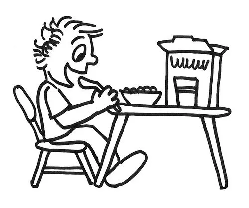 Personas almorzando dibujo - Imagui