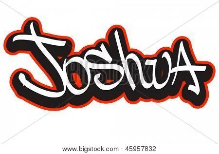 Joshua graffiti font style name. Hip-hop design template for t ...