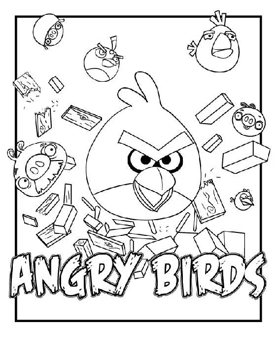 Juego de Angry Birds para colorear