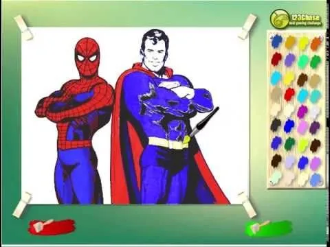 Juego: Colorear Spiderman y Superman Gratis Online - YouTube