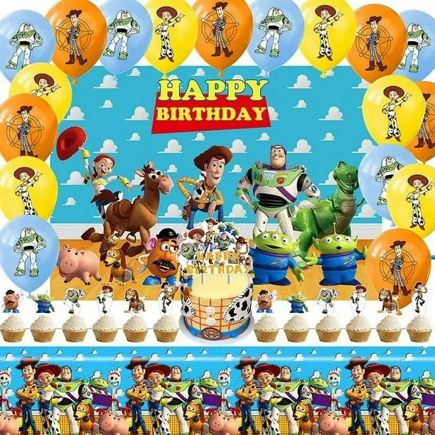 Juego de globos de Decoración de cumpleaños de Toy Story para niños de  Disney, Woody, Fondo de feliz Estilo Azteca | Walmart en línea