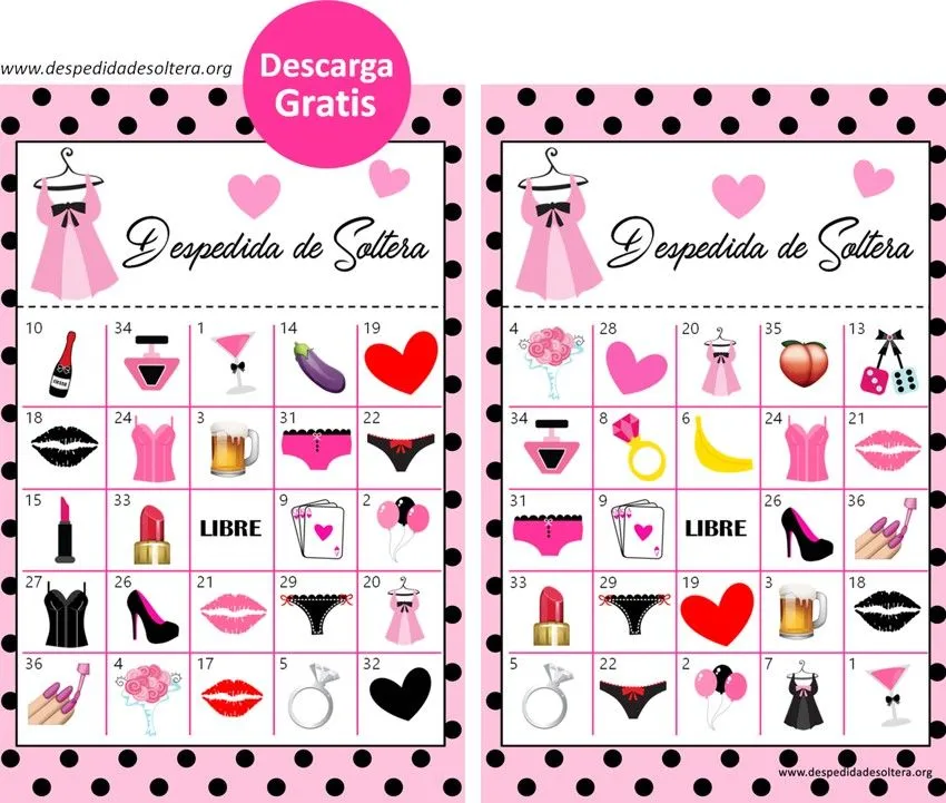 Juego Lotería Despedida de soltera imprimir despedida de soltera Juego Lotería Despedida de soltera imprimir despedida de soltera