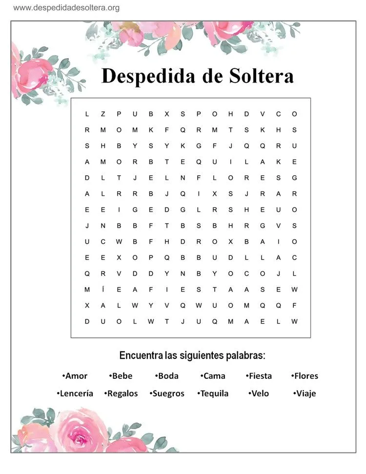 Juego Lotería Despedida de soltera imprimir despedida de soltera