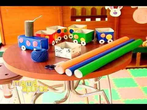 Juego para niños con tren de papel Mamá en apuros - YouTube