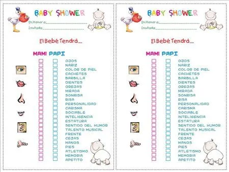 Juegos para el baby shower para imprimir gratis - Imagui