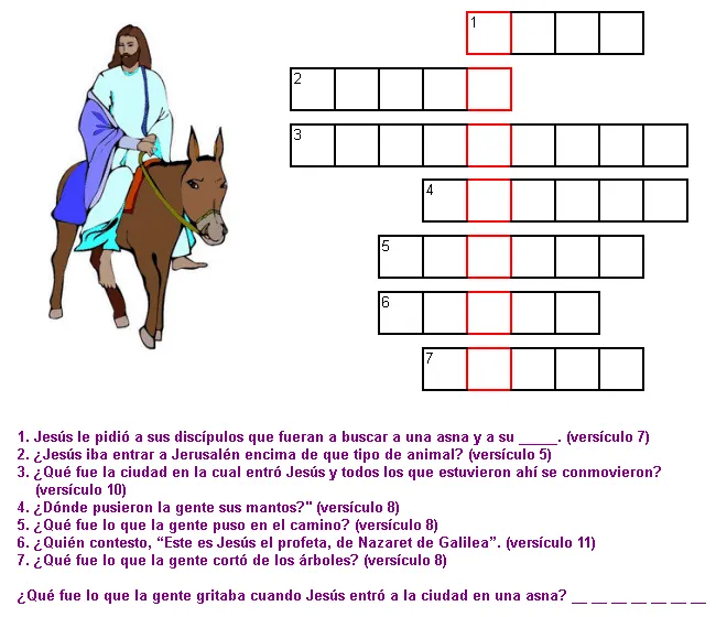 Juegos Bíblicos: Puzzle de la entrada triunfal de Jesús a ...