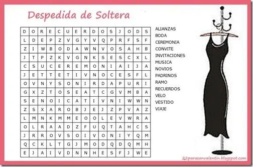 Juegos para despedida de soltera para imprimir - Imagui