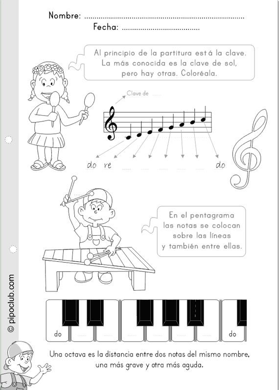 Explicacion de las notas musicales para niños - Imagui