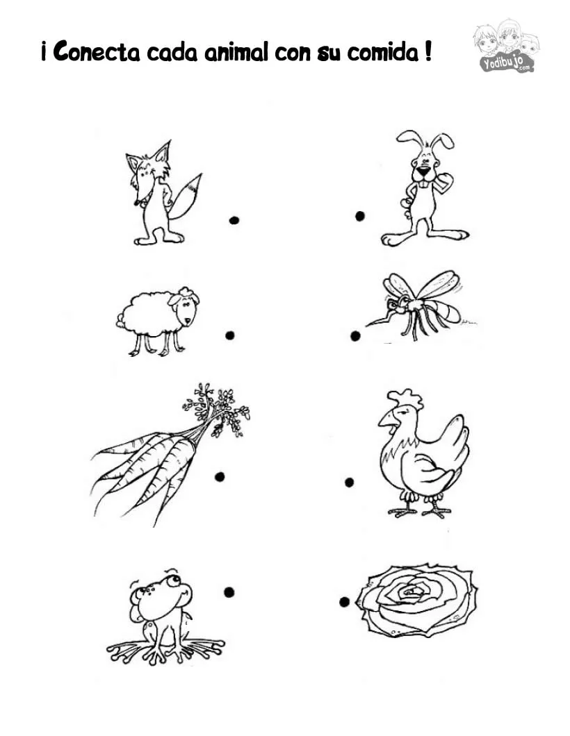 Juego de puntos COMIDA - Juegos de puntos ANIMALES Juego de puntos COMIDA - Juegos de puntos ANIMALES