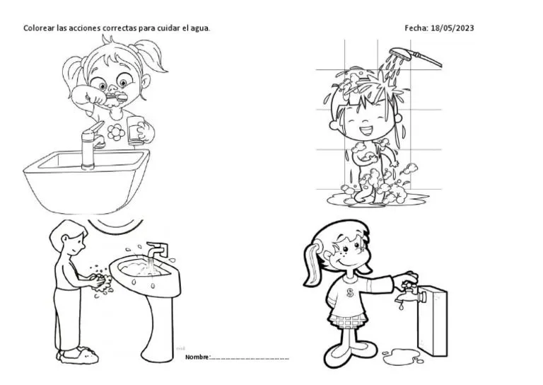 Jueves Pinta Acciones Correcta Cuidar Agua | PDF