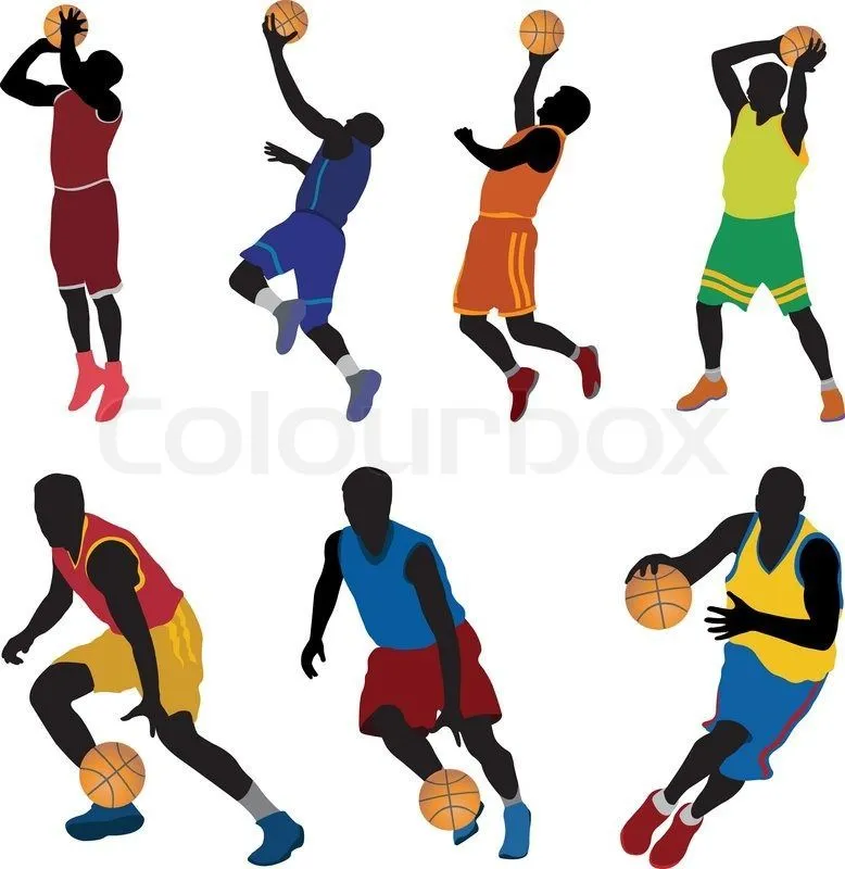 Jugadores de baloncesto, Cancha de basket, Baloncesto