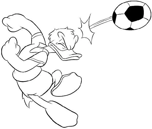 Donald Duck playing soccer | Coloring Pages Donald Duck playing soccer | Coloring Pages